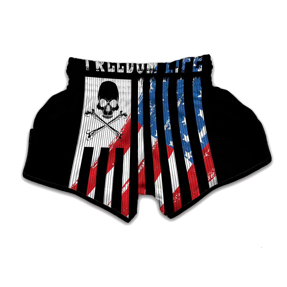 American Flag Freedom Life Print Muay Thai Boxing Shorts