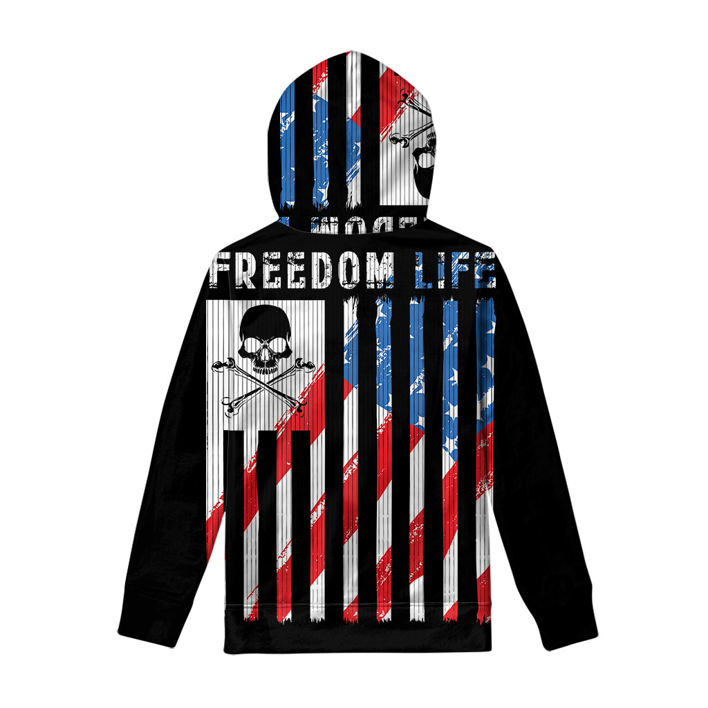 American Flag Freedom Life Print Pullover Hoodie
