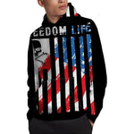 American Flag Freedom Life Print Pullover Hoodie