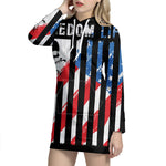 American Flag Freedom Life Print Pullover Hoodie Dress