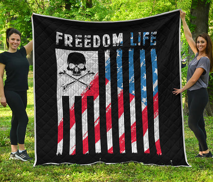American Flag Freedom Life Print Quilt