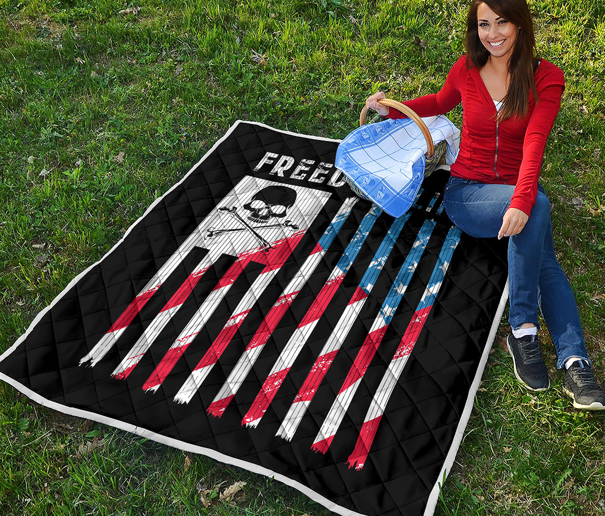 American Flag Freedom Life Print Quilt