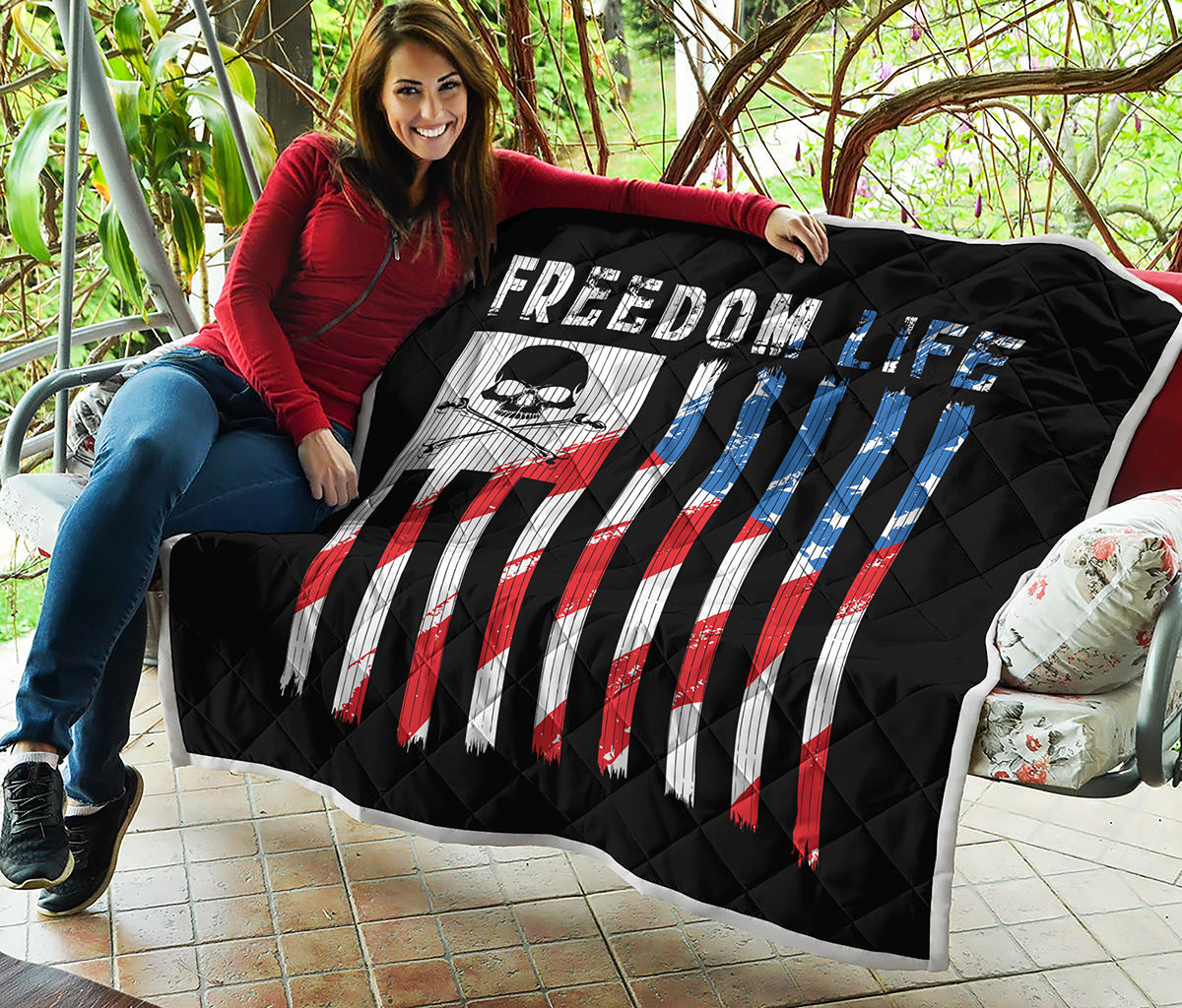 American Flag Freedom Life Print Quilt