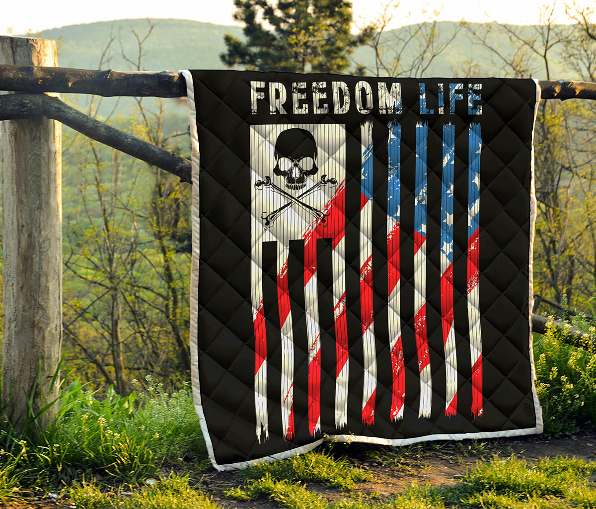 American Flag Freedom Life Print Quilt