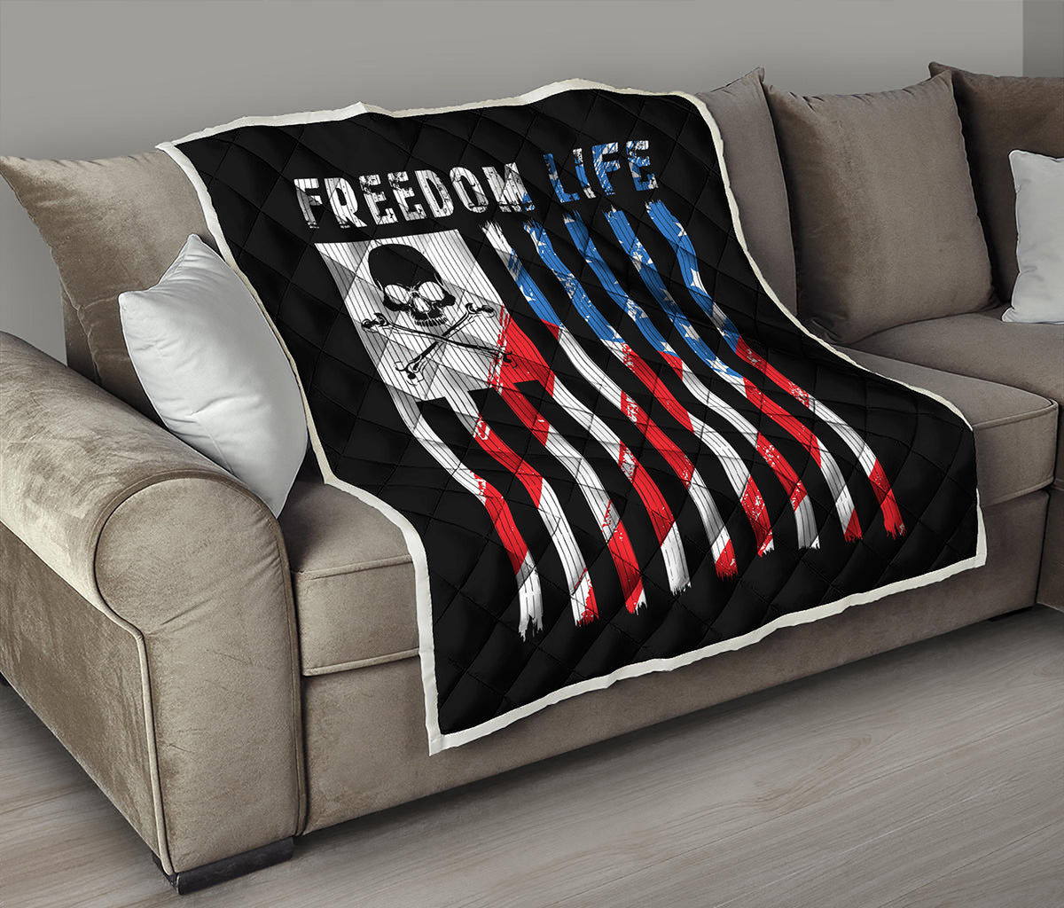 American Flag Freedom Life Print Quilt