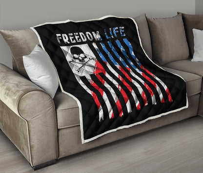 American Flag Freedom Life Print Quilt