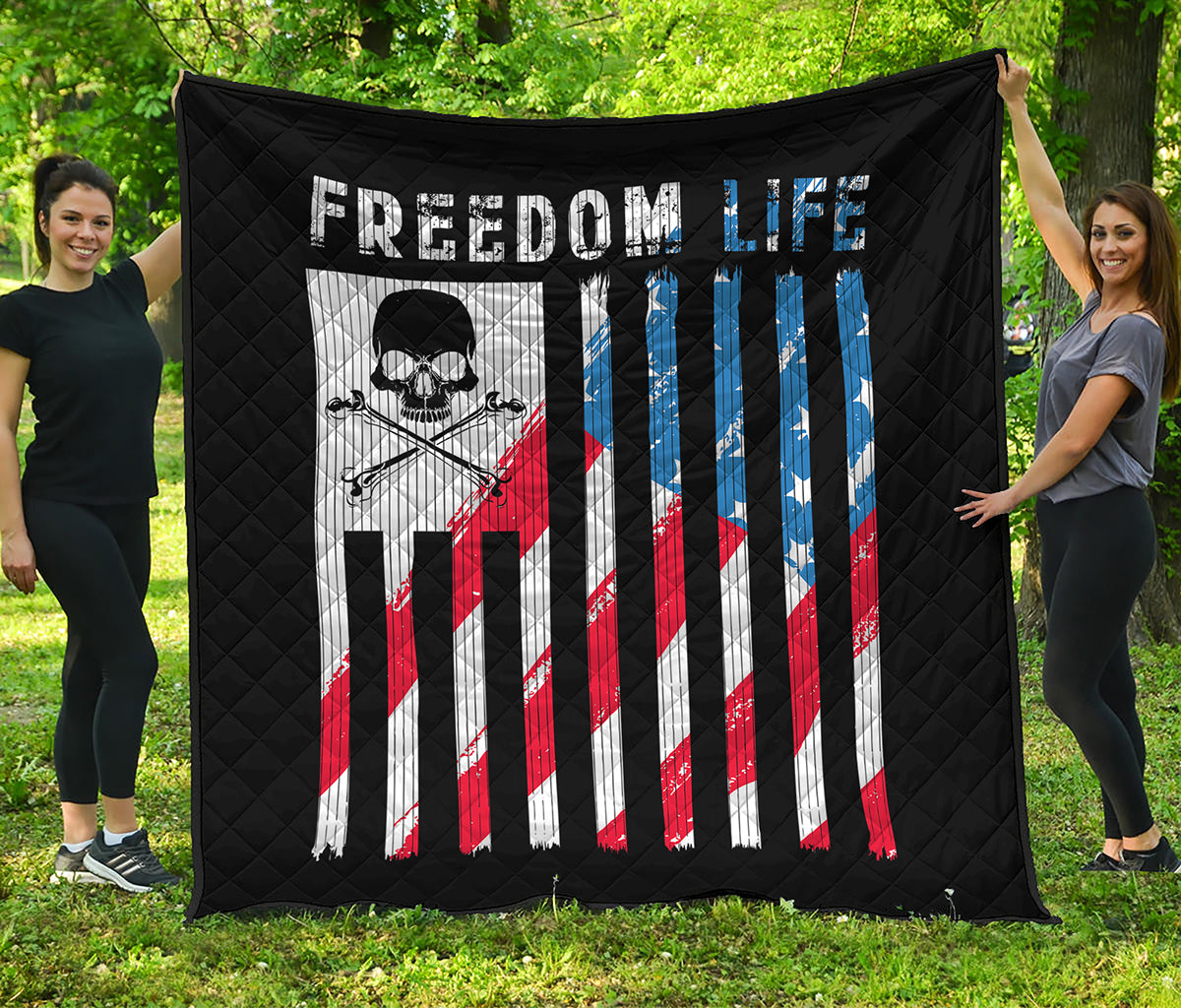 American Flag Freedom Life Print Quilt