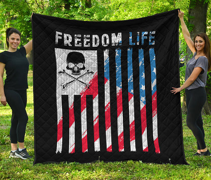American Flag Freedom Life Print Quilt