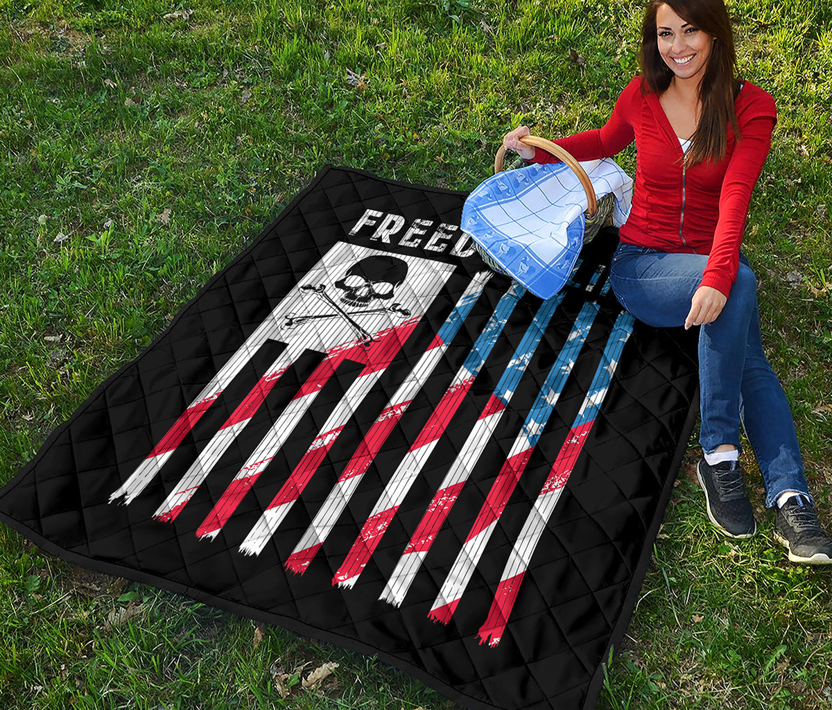 American Flag Freedom Life Print Quilt