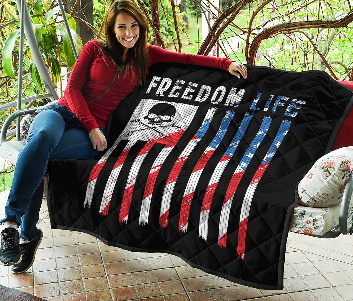 American Flag Freedom Life Print Quilt