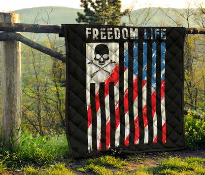 American Flag Freedom Life Print Quilt
