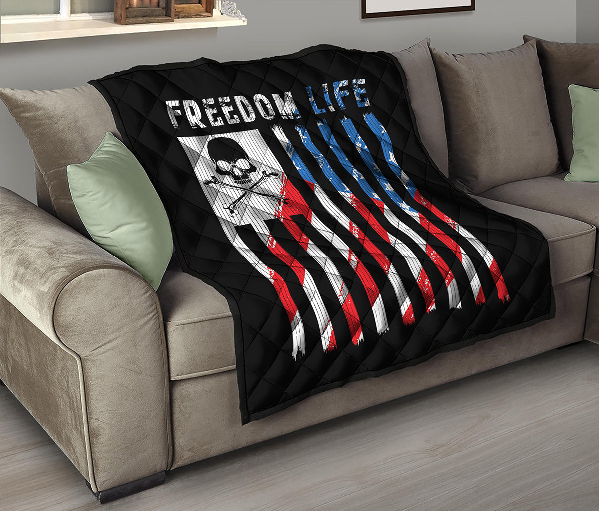American Flag Freedom Life Print Quilt