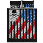 American Flag Freedom Life Print Quilt Bed Set