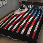 American Flag Freedom Life Print Quilt Bed Set
