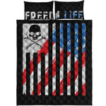 American Flag Freedom Life Print Quilt Bed Set