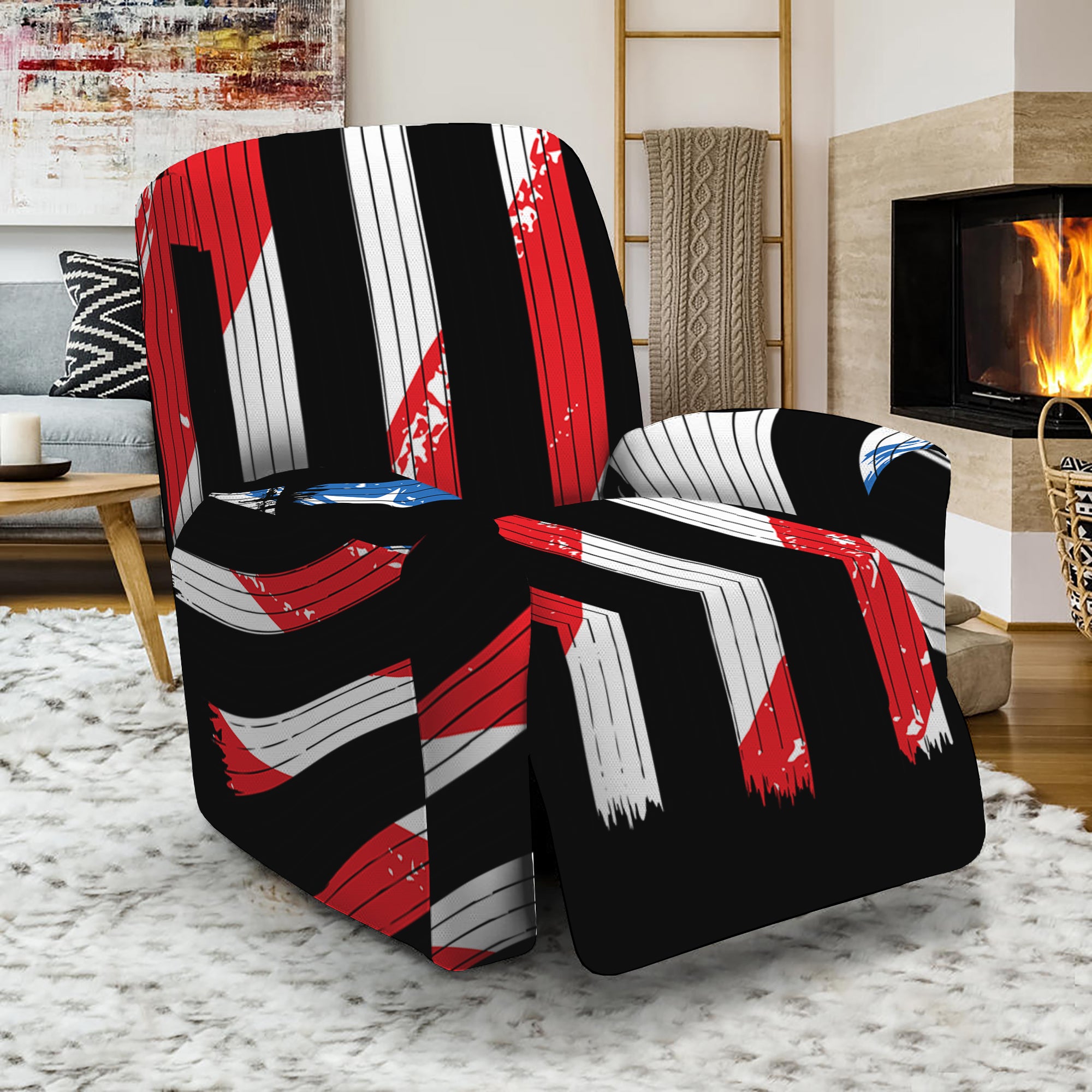 American Flag Freedom Life Print Recliner Slipcover GearFrost