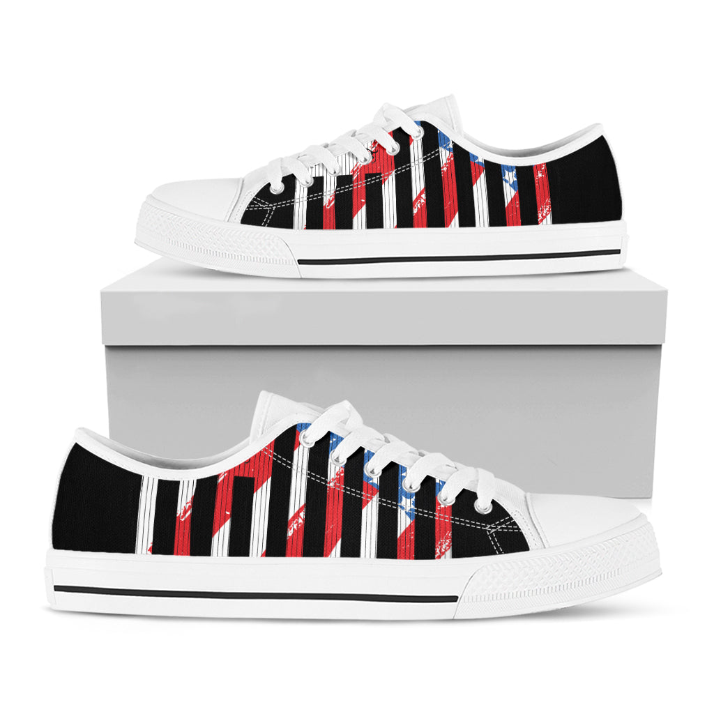 American Flag Freedom Life Print White Low Top Shoes