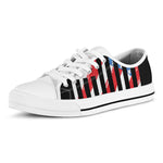 American Flag Freedom Life Print White Low Top Shoes