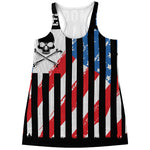 American Flag Freedom Life Print Women's Racerback Tank Top