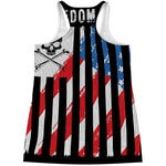 American Flag Freedom Life Print Women's Racerback Tank Top