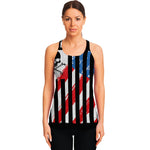 American Flag Freedom Life Print Women's Racerback Tank Top