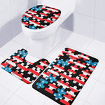 American Flag Jigsaw Puzzle Print 3 Piece Bath Mat Set