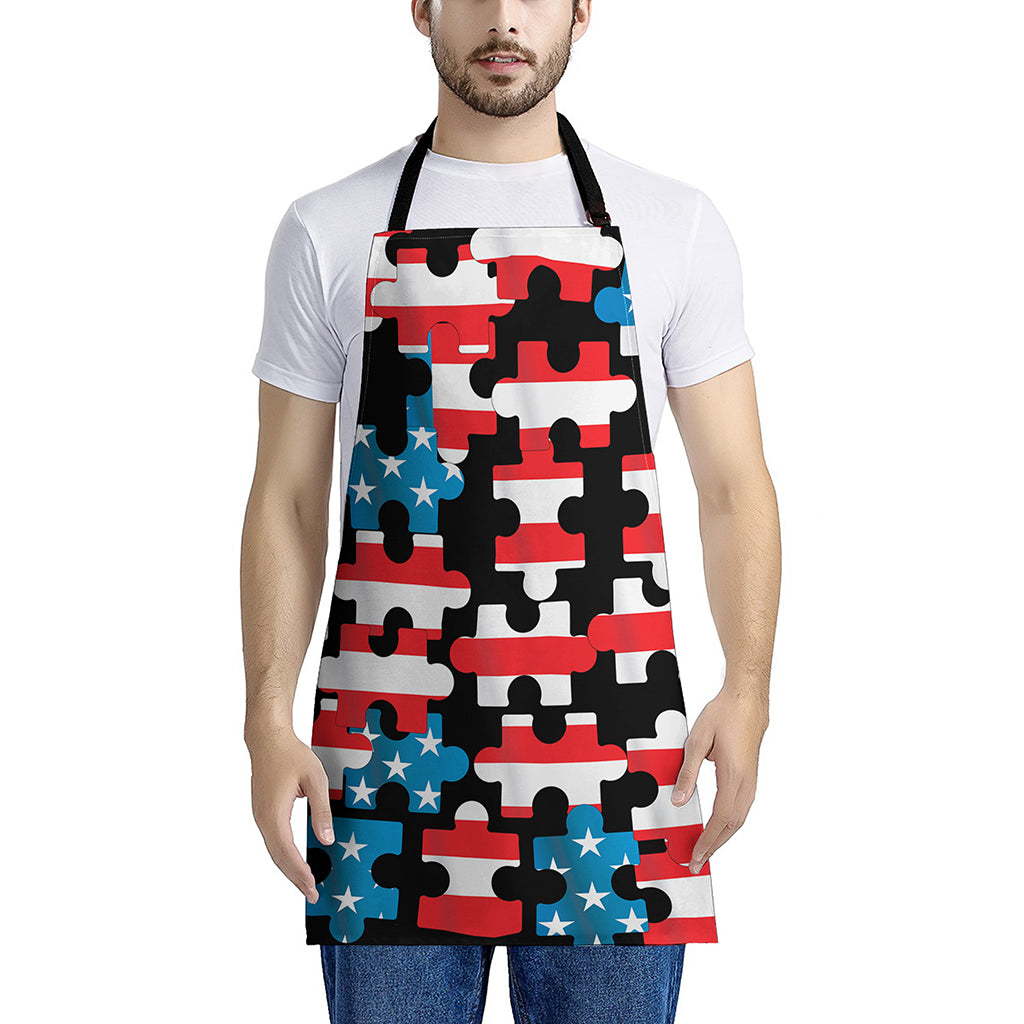 American Flag Jigsaw Puzzle Print Apron