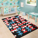 American Flag Jigsaw Puzzle Print Area Rug