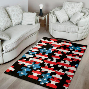 American Flag Jigsaw Puzzle Print Area Rug