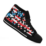American Flag Jigsaw Puzzle Print Black High Top Shoes