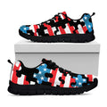 American Flag Jigsaw Puzzle Print Black Running Shoes