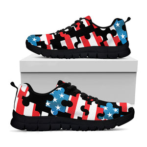 American Flag Jigsaw Puzzle Print Black Sneakers