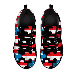 American Flag Jigsaw Puzzle Print Black Sneakers