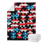 American Flag Jigsaw Puzzle Print Blanket