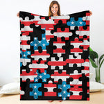 American Flag Jigsaw Puzzle Print Blanket