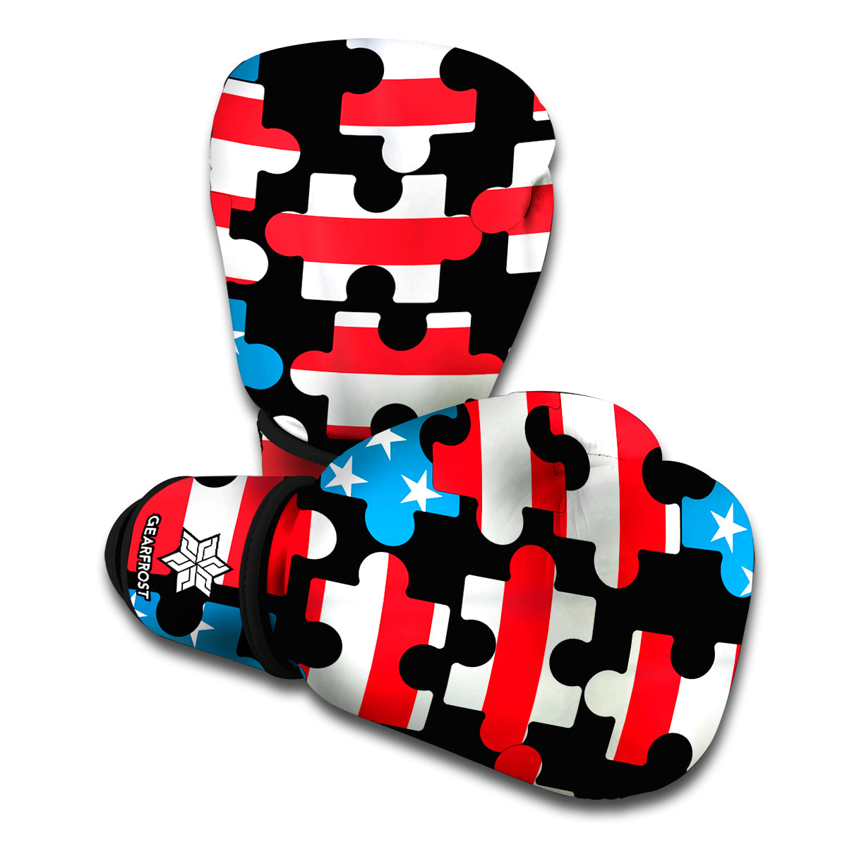 American Flag Jigsaw Puzzle Print Boxing Gloves
