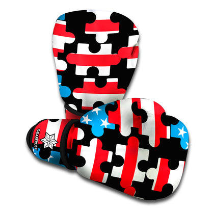 American Flag Jigsaw Puzzle Print Boxing Gloves