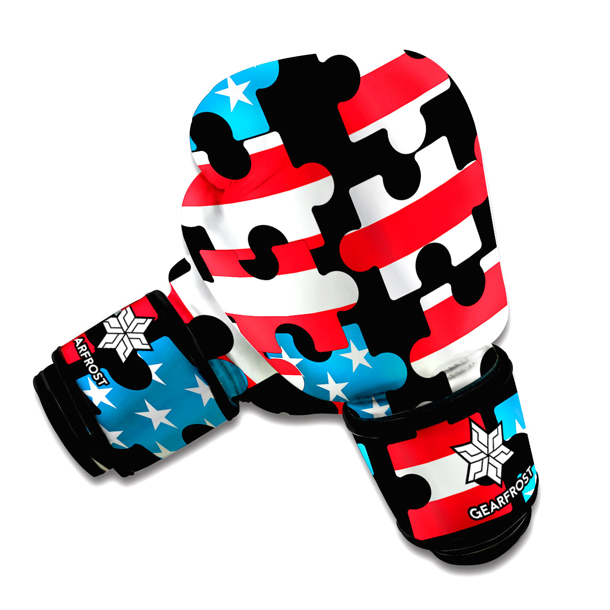 American Flag Jigsaw Puzzle Print Boxing Gloves