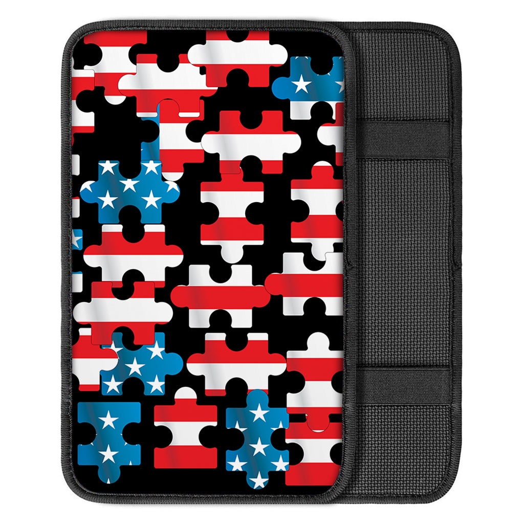 American Flag Jigsaw Puzzle Print Car Center Console Cover