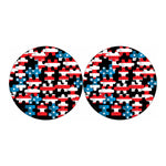 American Flag Jigsaw Puzzle Print Car Coasters