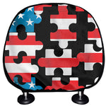 American Flag Jigsaw Puzzle Print Car Headrest Covers