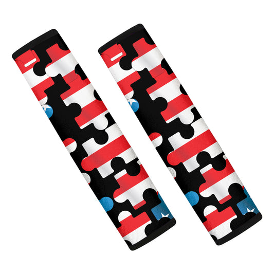 American Flag Jigsaw Puzzle Print Car Seat Belt Covers