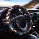 American Flag Jigsaw Puzzle Print Car Steering Wheel Cover