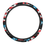American Flag Jigsaw Puzzle Print Car Steering Wheel Cover