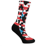 American Flag Jigsaw Puzzle Print Crew Socks