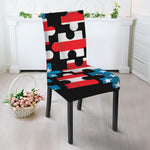 American Flag Jigsaw Puzzle Print Dining Chair Slipcover