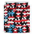 American Flag Jigsaw Puzzle Print Duvet Cover Bedding Set