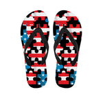 American Flag Jigsaw Puzzle Print Flip Flops