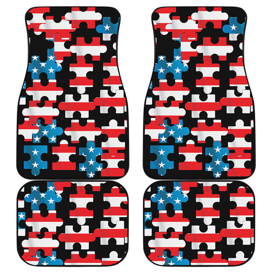 American Flag Jigsaw Puzzle Print Front and Back Car Floor Mats