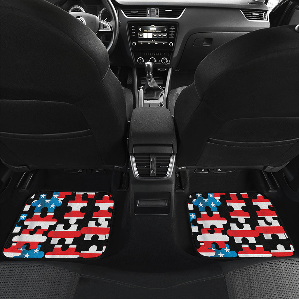 American Flag Jigsaw Puzzle Print Front and Back Car Floor Mats